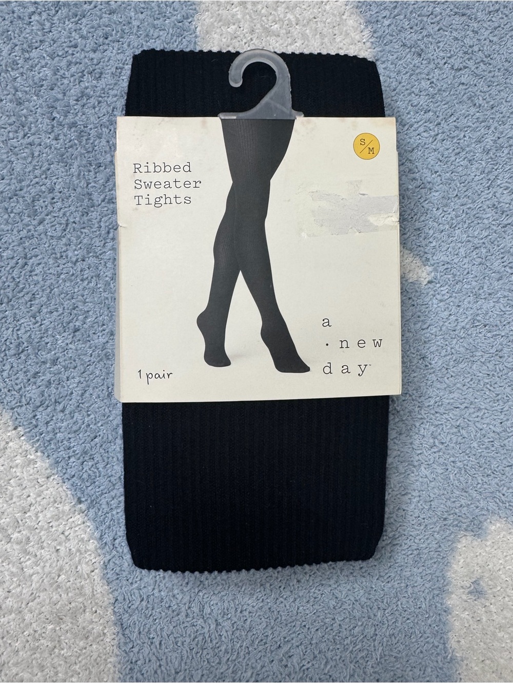a new day Black Ribbed Sweater Tights - Women's Hosiery